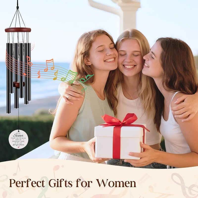 BeauGift Sister Gifts, Wind Chime from Sisters Brother, Best Sister Ever Gift for Birthday Galentines Valentines Day Wedding Graduation, Home Decor Keepsake for Bestie Stepsister Sis in Law - Image 4
